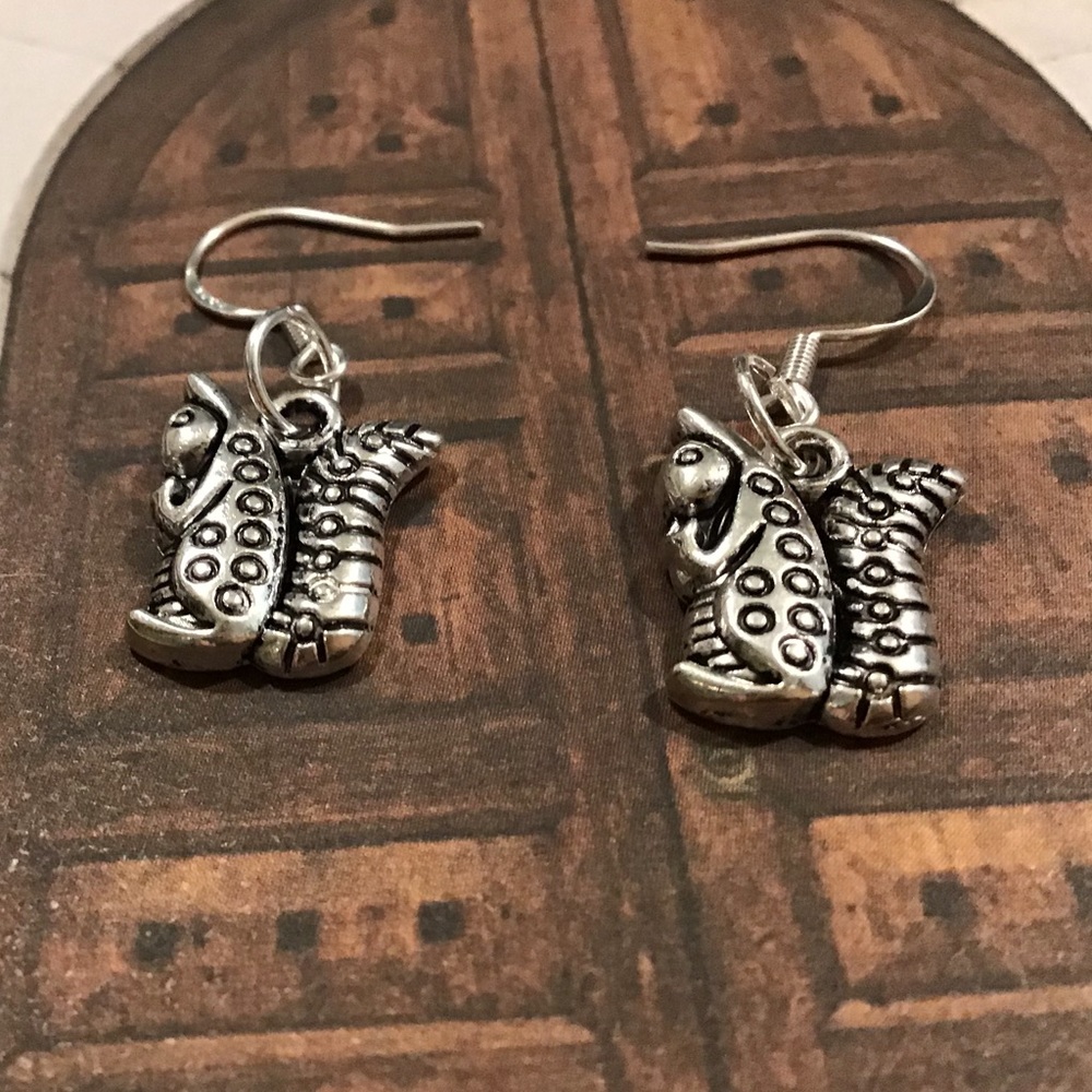 925 silver squirrels earrings ooak new woodland